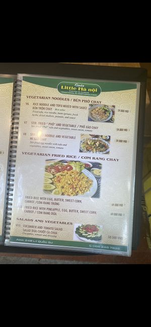 Veggie menu  at Little Hanoi in Penang