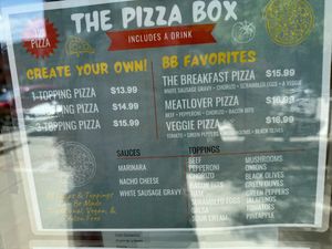 Pizza menu  at The Brunch Box - Maybe closed in Omaha