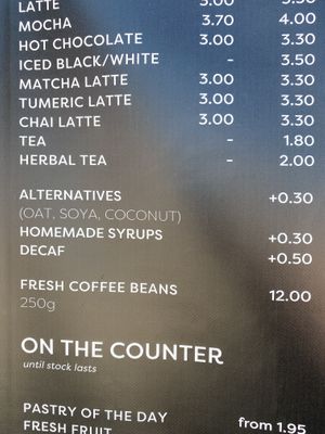 Non dairy drinks   at The Hungry Whale in Jersey