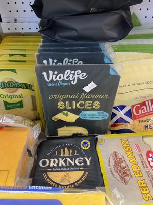 Vegan cheese slices  at Final Checkout in Shetland Islands
