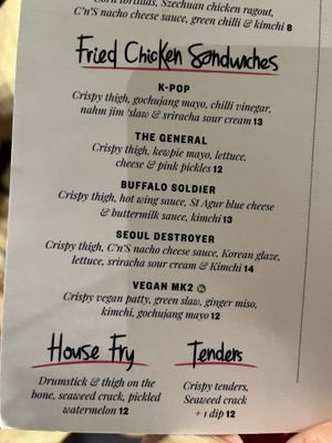 One vegan sandwich   at Chick 'n' Sours - Seven Dials in London