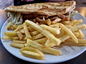 Veggie donner kebab meal at Veggie Master in Birmingham