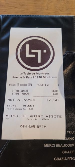  at La Table de Montreux in Montreux