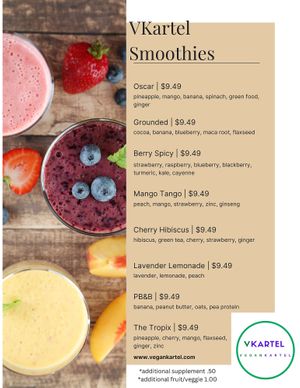 New smoothies available now   at Vegan Kartel in Newport News