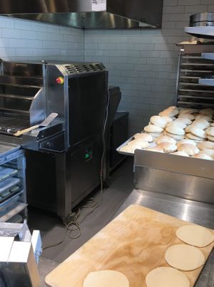 In-house pita bakery at Naf Naf Grill in Eden Prairie