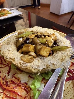 Amazing noodle and taro basket yum!!!  at Xin Tian Di in Quezon City