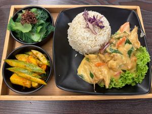 咸蛋黄猴头菇便当  at Veggie Story Cafe in Johor Bahru
