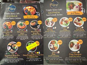 menu  at Veggie Story Cafe in Johor Bahru