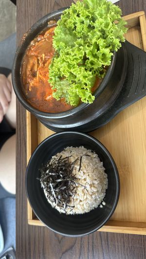 Kimchi soup  at Veggie Story Cafe in Johor Bahru