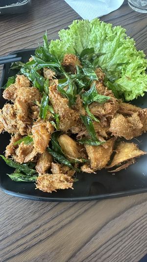 monkey head mushroom lemongrass  at Veggie Story Cafe in Johor Bahru