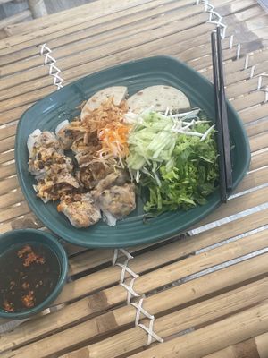 Bańh cuón (rolls with some sorts of mushrooms, come with a side salad)  at Nướng & Lẩu Pure Vegan by Lam in Ho Chi Minh City