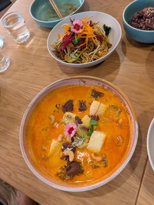 Massaman curry and street noodles at Khu Khu Milford in Milford