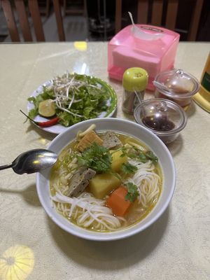 Curry noodles at Quán Chay Trường Lâm in Hoi An