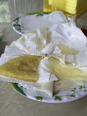 Not eatable banh xeo - just oil no taste   at Quán Chay Trường Lâm in Hoi An