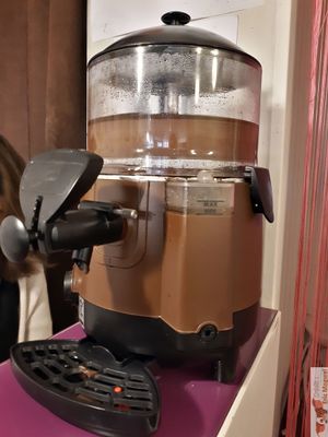 Hot Almond Milk with great chocolate ! at ChocoLATITUDES in Paris