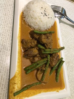 Curry mutton rice  at Vegetarian Express Cafe in Northeast Singapore