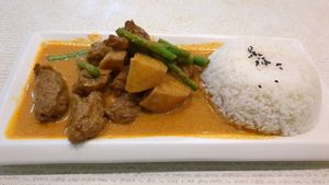 curry mutton rice at Vegetarian Express Cafe in Northeast Singapore