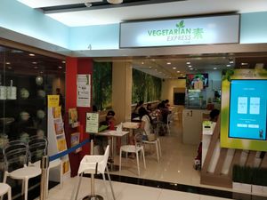 Cafe shop front at Vegetarian Express Cafe in Northeast Singapore