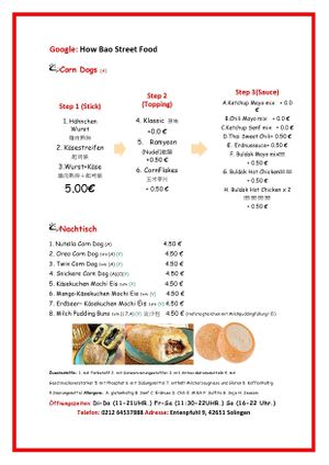 Speisekarte 3 at How Bao in Solingen