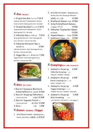 Speisekarte 1 at How Bao in Solingen