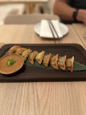 Fried dumplings 🥟 (Gyoza) with Super tasty with  sauce!  at Bloom Sushi Botanique in Quebec