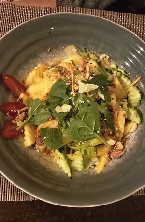 Golden mango salad at Maman in Berlin
