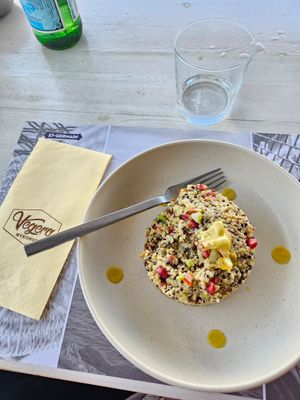 Delicious quinoa salad at Vegera   in Mykonos