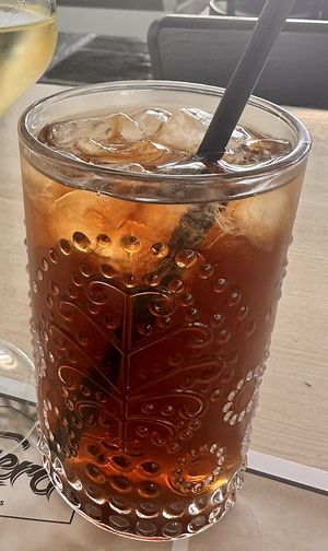 Peach ice tea for me!   at Vegera   in Mykonos