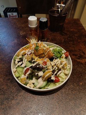 Salad with cheese croquettes at OhMA Gent in Ghent