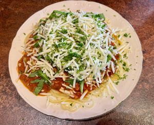 Een hele grote portie Spaghetti Oh! Bolo at OhMA Gent in Ghent