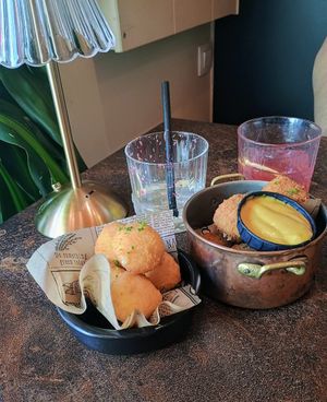 Betterballs with mustard + Cheezy croquettes 🧀 at OhMA Gent in Ghent