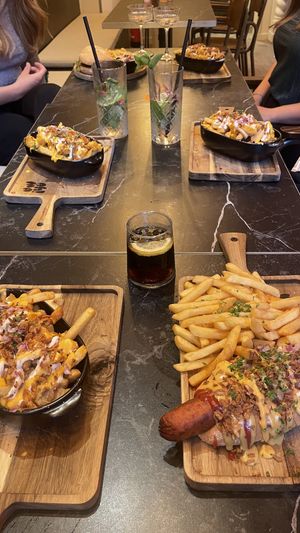 Truffle fries, hot dog and burger  at OhMA Gent in Ghent