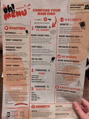 Menu at OhMA Gent in Ghent