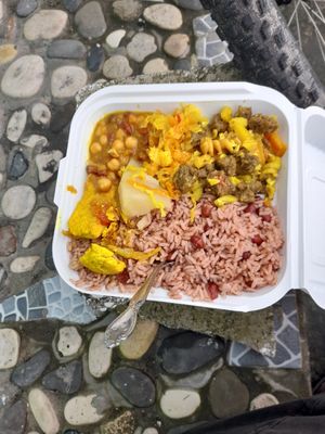 Love what they did with the tvp. at Mama Fiyah Kitchen in Portland