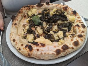 Vegan pizza at Piazza Grande in Locarno
