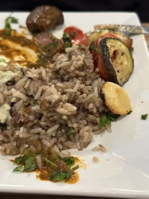 Mostly eaten Veggie Kabob with Majadra   at Nicholas Restaurant in Portland