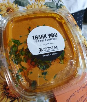 Vegan Red Pepper Hummus  at Nicholas Restaurant in Gresham