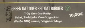 green oat oder red oat burger at HighFive in Winterberg
