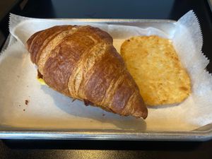 Can't go wrong with croissant sandwiches and has browns! at Brunch Box in Springfield