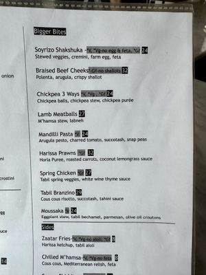 Bigger Bites Menu  at Barsha in Hermosa Beach