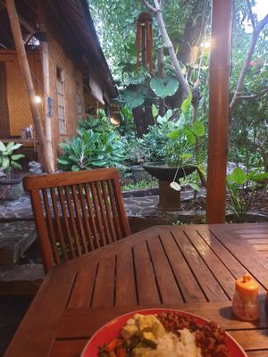 Jungle at the back at Warung Taman Bambu in Seminyak
