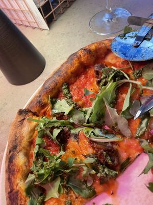 Vegan meat  pizza  at Dej - Bella in Copenhagen