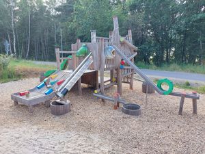 One part of the playground where kids can play with wooden marbles (available for 2€) at Bootshaus Ardeas Seenwelt in Bad Soden-salmuenster