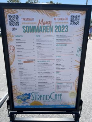 Three clearly marked vegan options: gazpacho, salad and wrap. In addition, vegan cheese can be used as substitute for pizza.   at Fårö StrandCafé in Faaroe