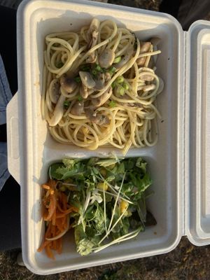 Mushroom ume pasta with salad (bento)   at Naturalgrace - ナチュラルグレース in Yamanashi