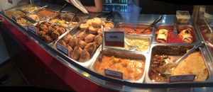 Loads of hot dishes to choose from.  at Vege Rama - Adelaide St in Brisbane