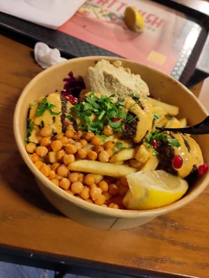 Falafel bowl at Fattoush Urban Lebanese Kitchen in Leicester
