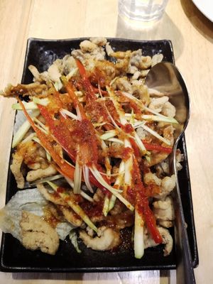 Crispy oyster mushrooms with Thai chilli dressing. Vegan! at Beyond Veggie by Secret Recipe in Petaling Jaya