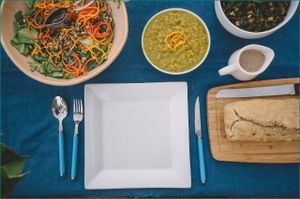 We love to cook! In our kitchen, we prepare vegetarian international food. Whenever it is possible, vegetables are grown in our own organic garden and are harvested right before the meal. at Caballos de Luz in Rocha