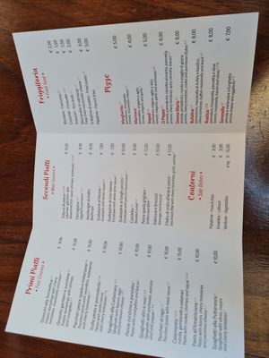 Speisekarte at Donna Maria Pizza in Maiori